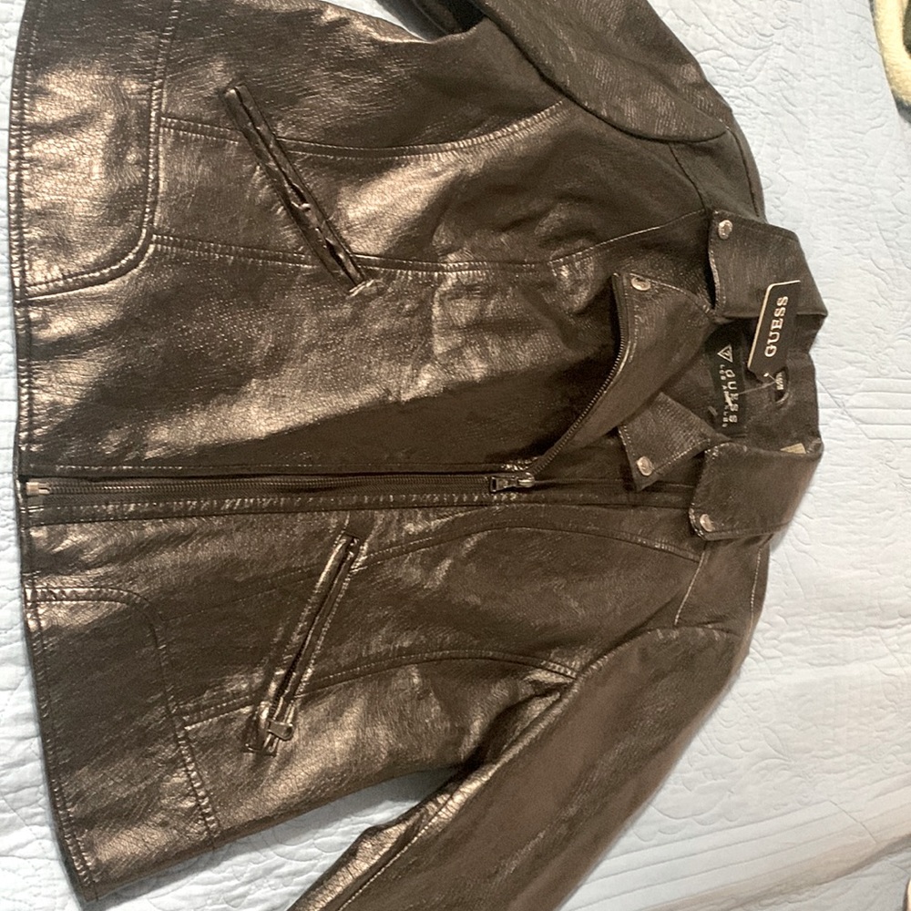 Guess vegan Leather Jacket NWT